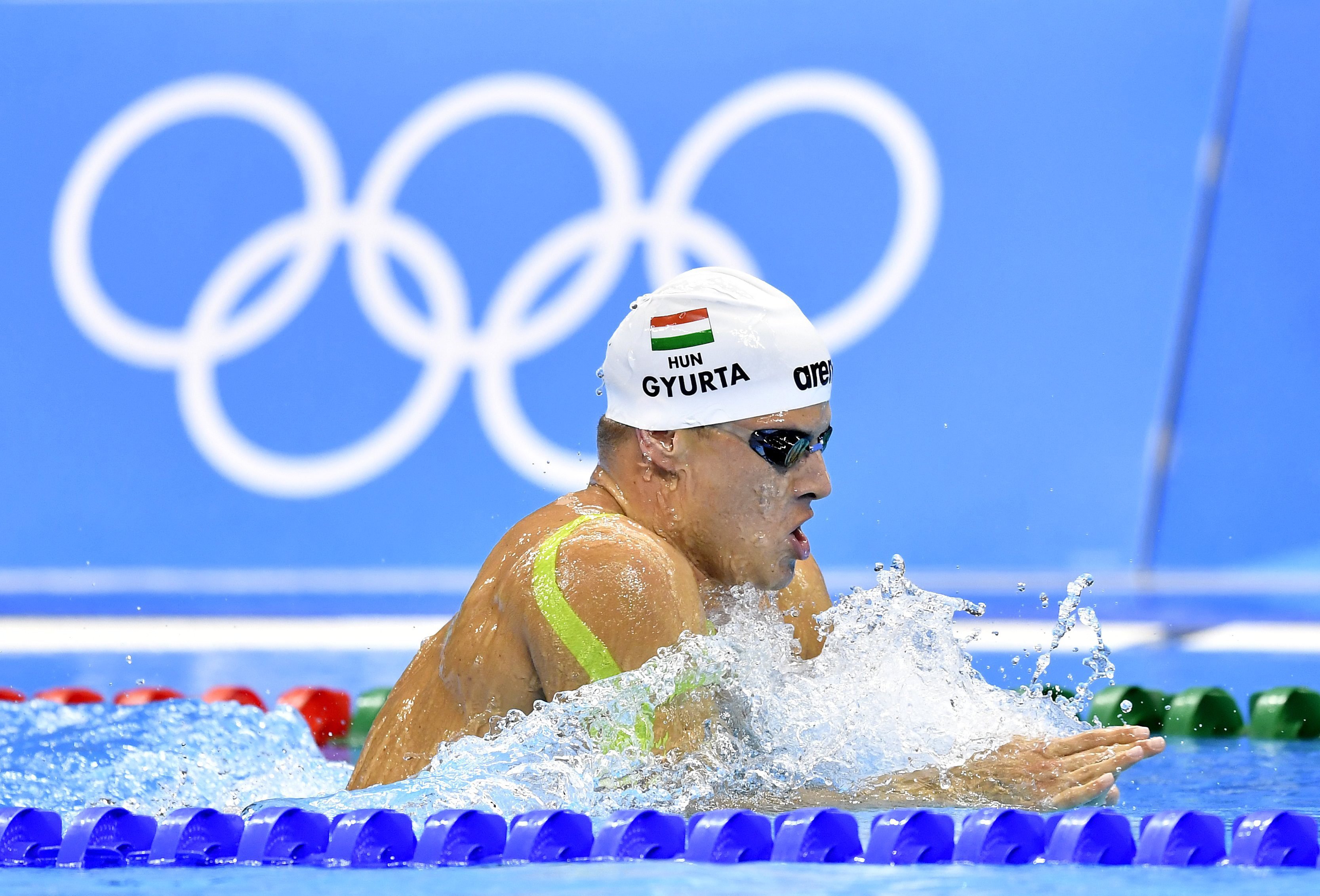Rio de Janeiro, 2016. augusztus 4. Gyurta Dániel úszó edz a Rio de Janeiró-i Olimpiai Uszodában 2016. augusztus 4-én, egy nappal a riói nyári olimpia kezdete elõtt. MTI Fotó: Illyés Tibor